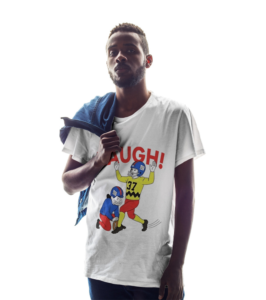 Charlie Brown New York Giants AAUGH Football 37 Peanuts Comic T-Shirt