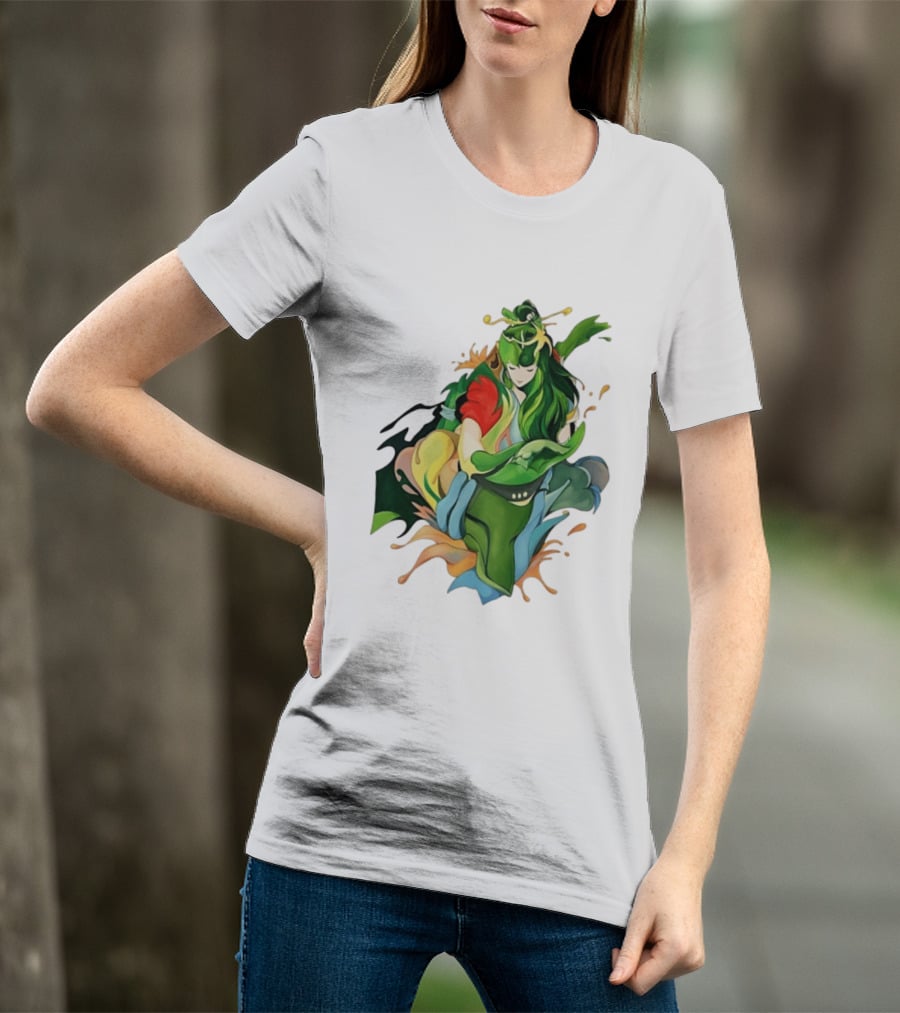 Shun Of Andromeda Saint Seiya Anime Character Art Green And Red T-Shirt