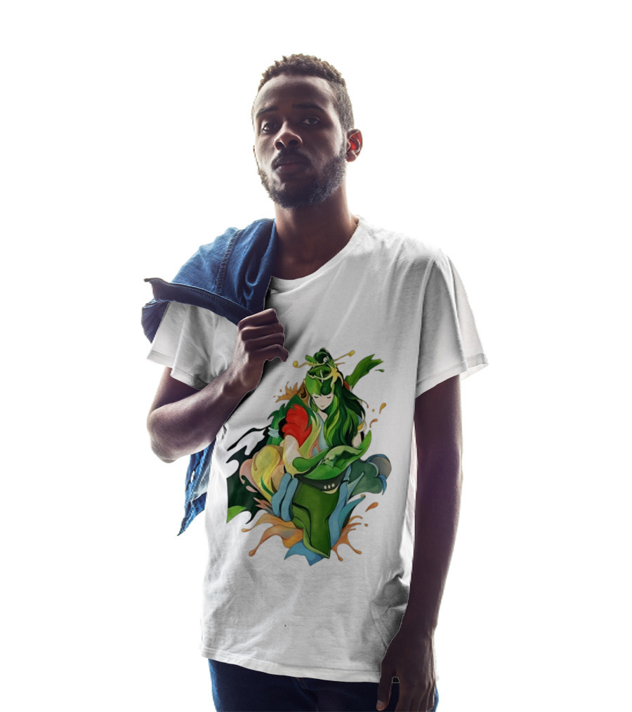 Shun Of Andromeda Saint Seiya Anime Character Art Green And Red T-Shirt