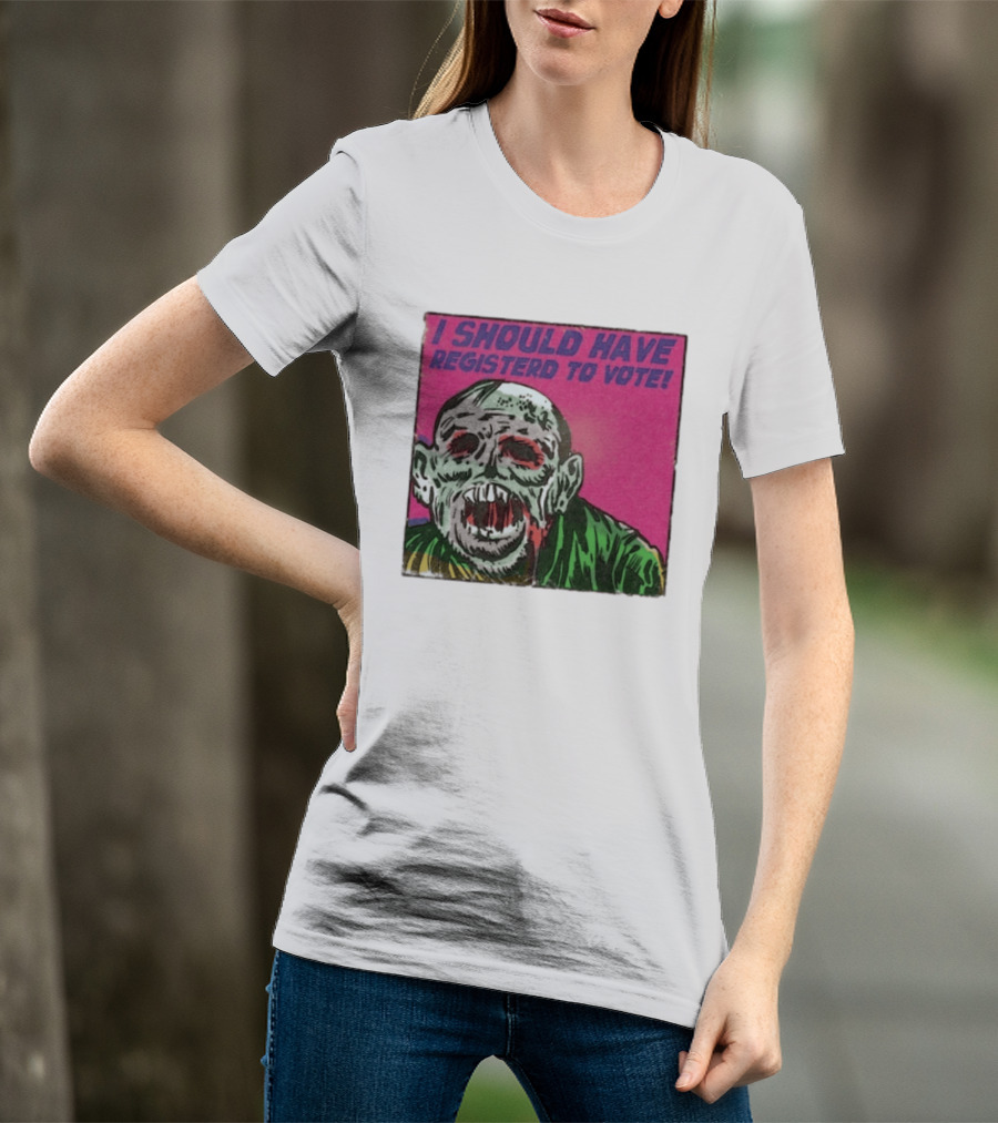 Zombie Meme I Should Have Registered To Vote תובבש Uteזחגרט Zombiebo T-Shirt