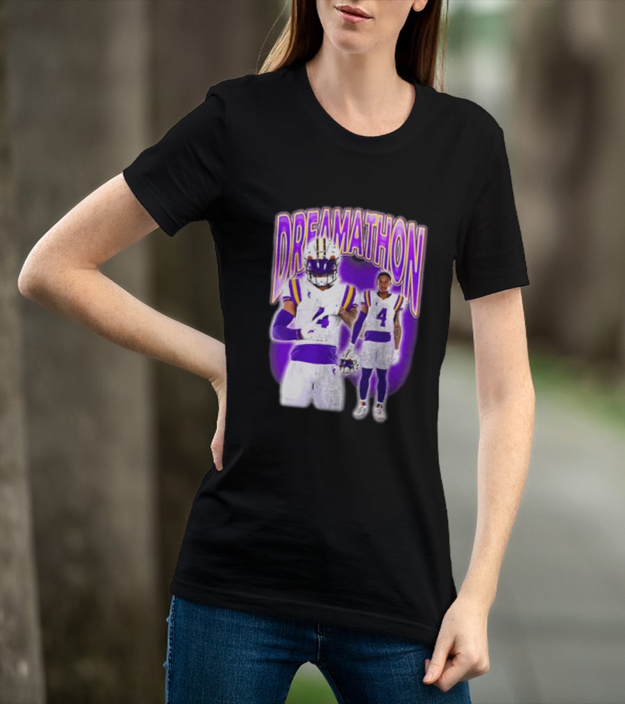 LSU Tigers Dreamathon Gotta Geaux To Work 2 Football 2 Sided T-Shirt