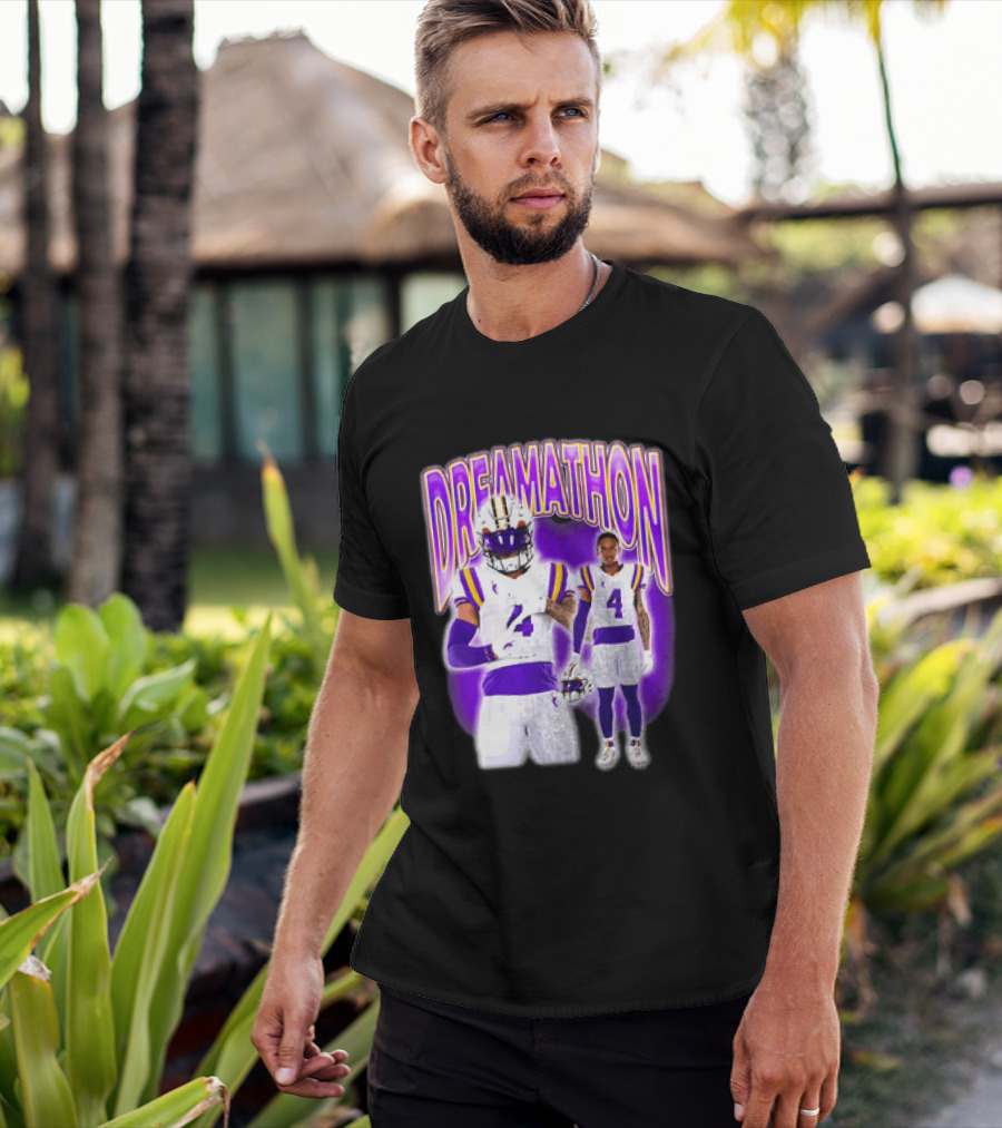 LSU Tigers Dreamathon Gotta Geaux To Work 2 Football 2 Sided T-Shirt