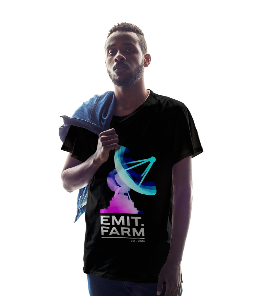 Emit Farm Est 2024 Satellite Dish Radio Telescope Science T-Shirt