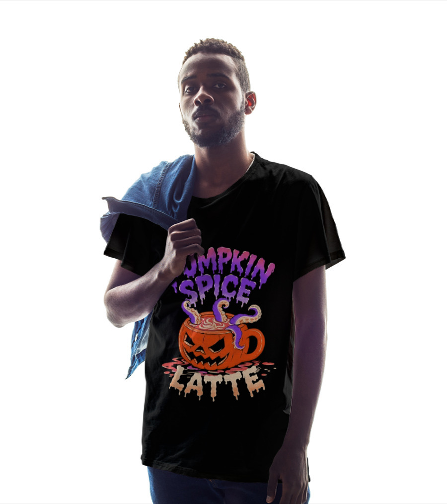 Pumpkin Spice Latte Tentacles Halloween Jack O' Lantern T-Shirt