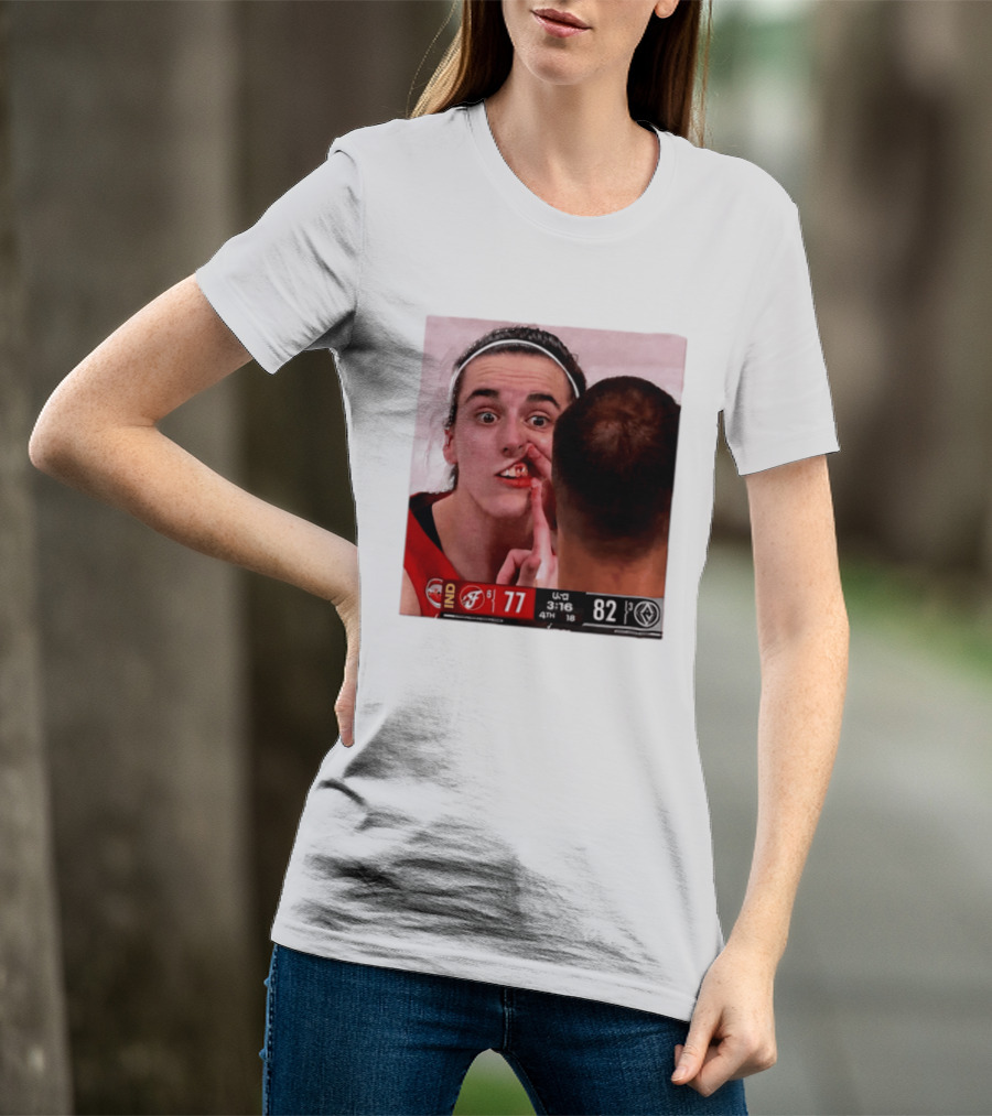 Caitlin Clark Injured Mouth Indiana Basketball Game Score 77 82 Fourth Quarter T-Shirt