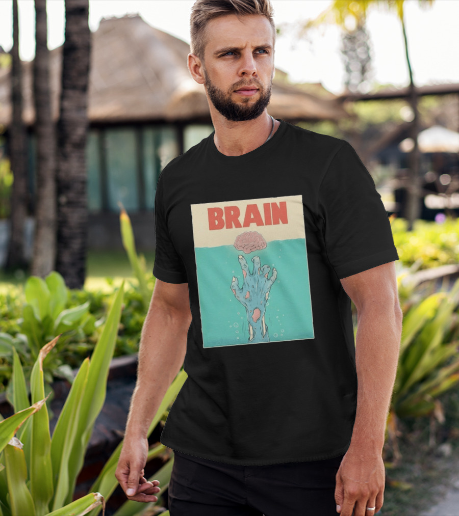 Brain Zombie Hand Horror Undead Creepy T-Shirt