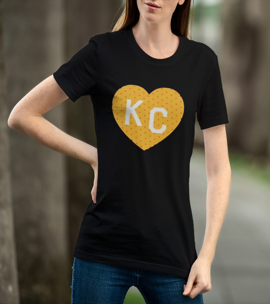 Kansas City Chiefs KC Heart Polka Dot Fan T-Shirt