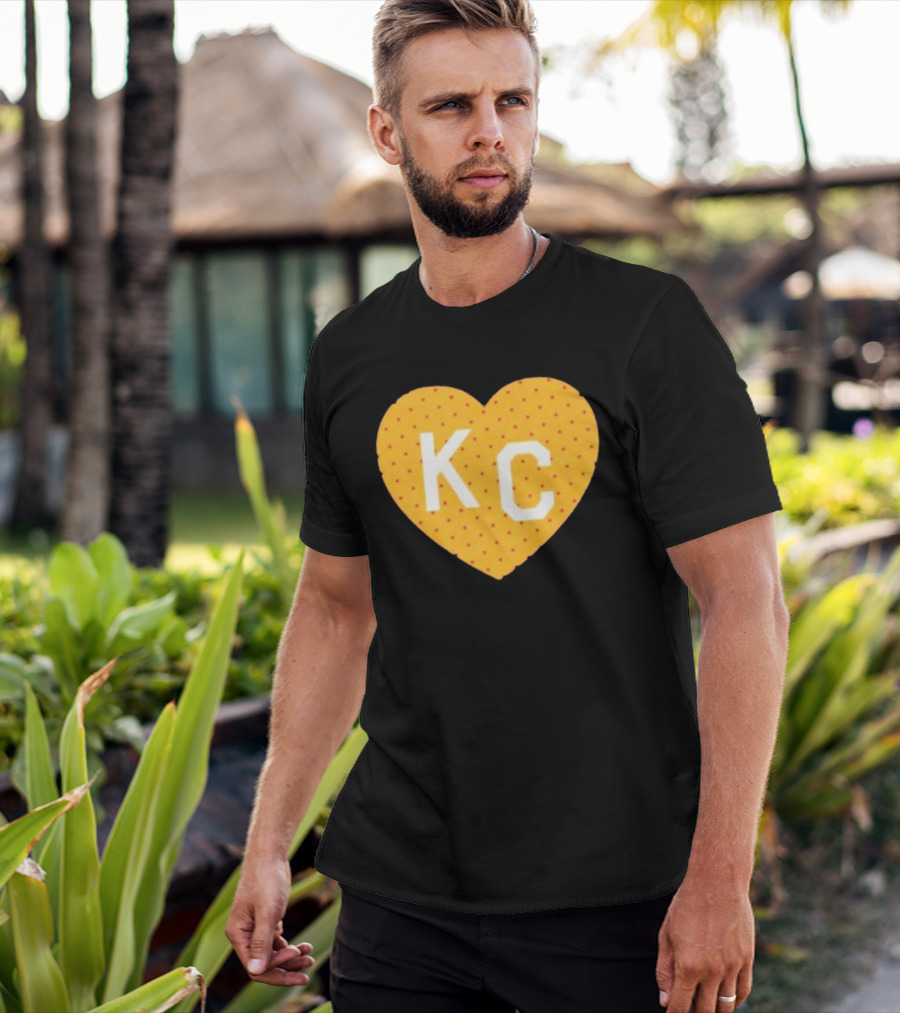 Kansas City Chiefs KC Heart Polka Dot Fan T-Shirt