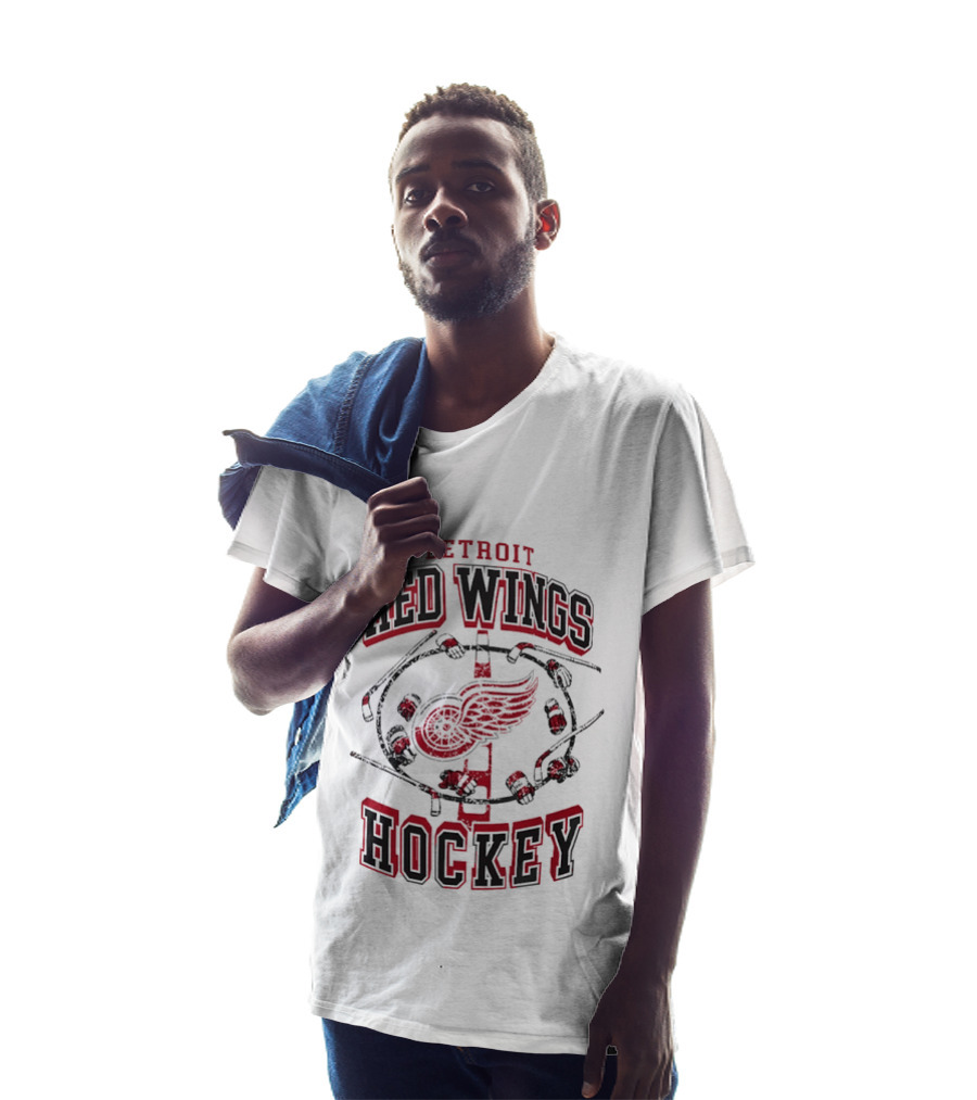 Detroit Red Wings Hockey Vintage Style Distressed Circle T-Shirt