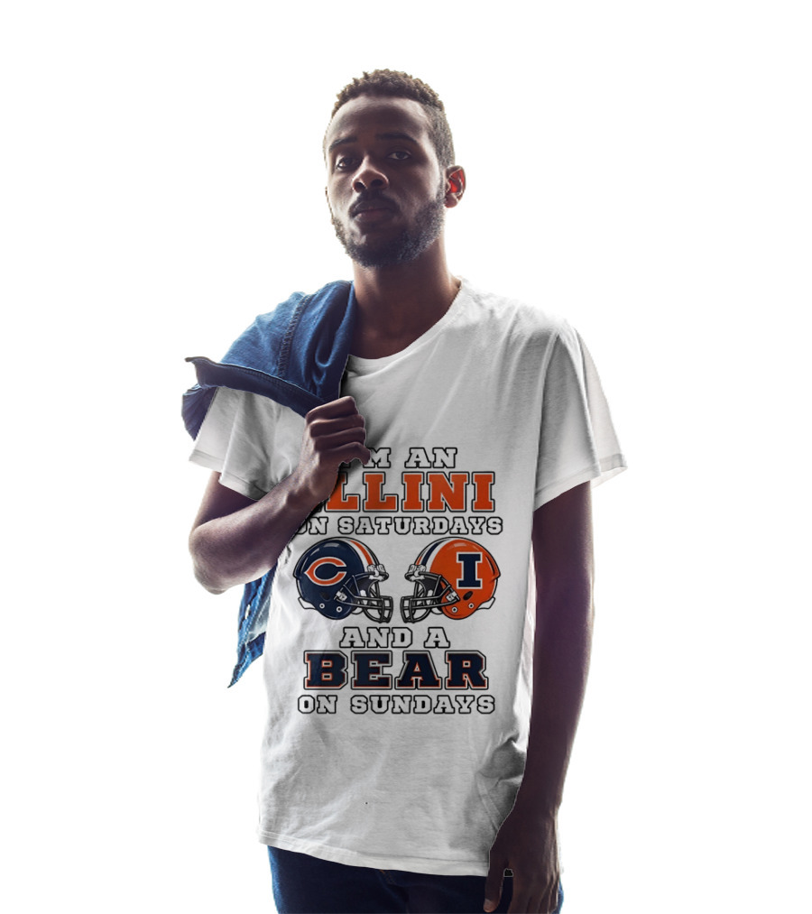 I'm An Illini On Saturdays And A Bear On Sundays Matching Game Day Helmets T-Shirt