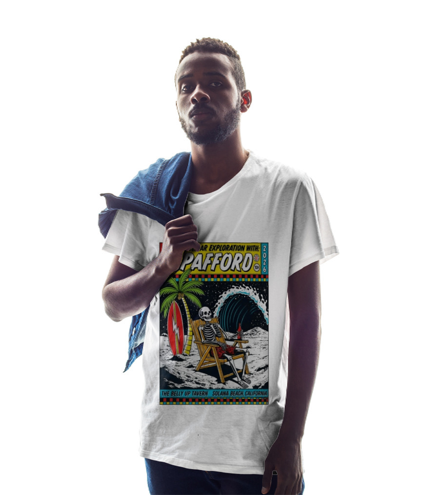 Interstellar Exploration With Spafford Skeleton Surfing At The Belly Up Tavern Solana Beach California October 2 2026 T-Shirt
