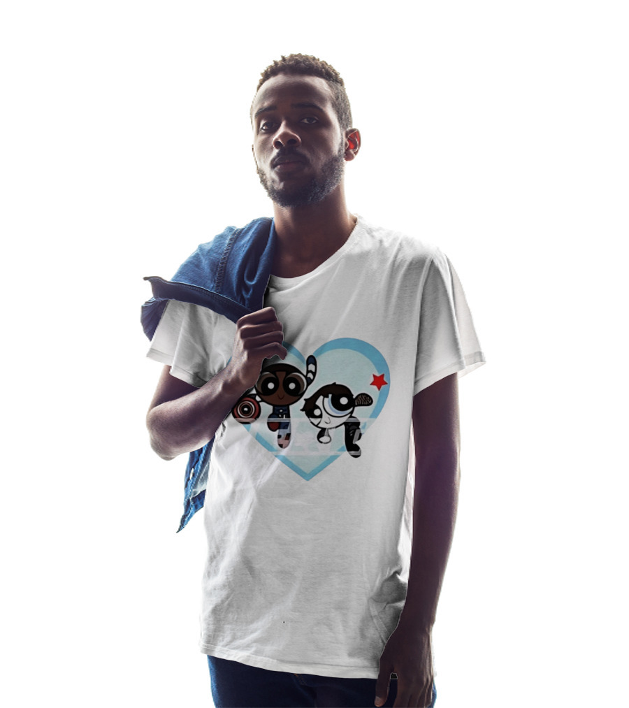 Powerpuff Girls Captain America Winter Soldier Heart Stars T-Shirt