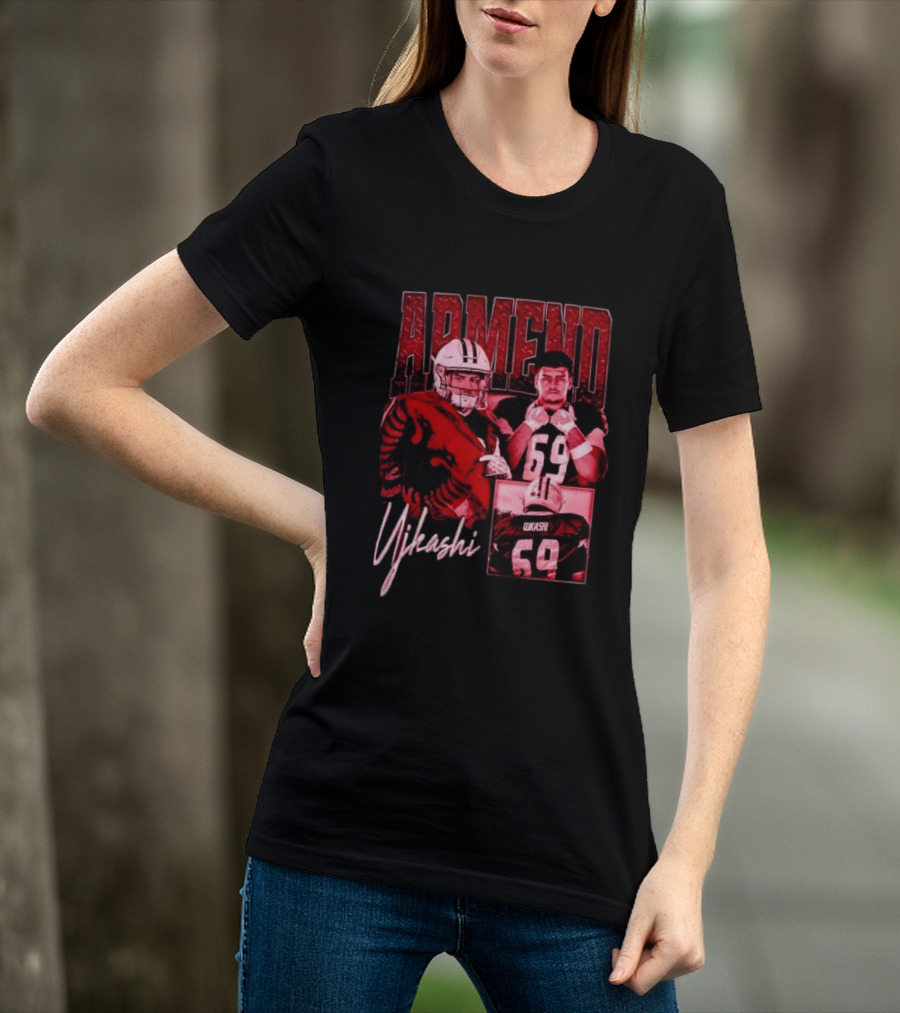 Armend Ujkashi 69 Football Player Athlete Championship Ready Red And Crimson T-Shirt
