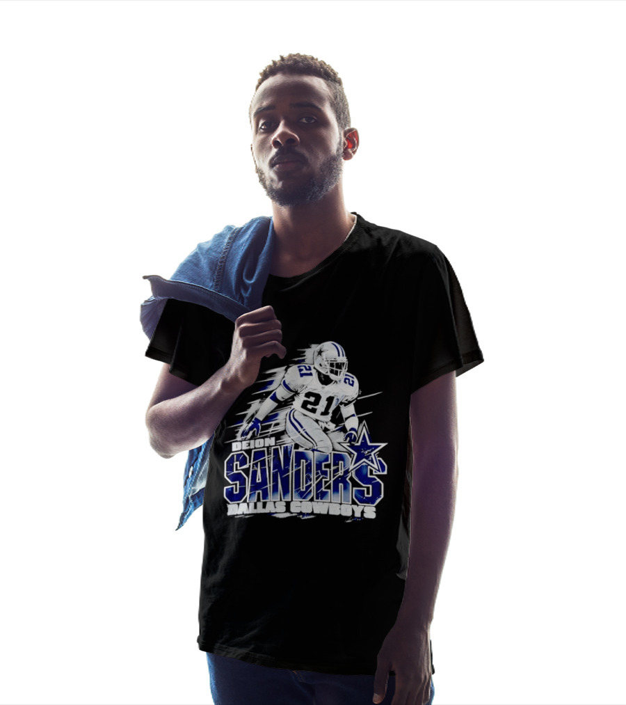 Deion Sanders Dallas Cowboys 21 Star Football Legend T-Shirt
