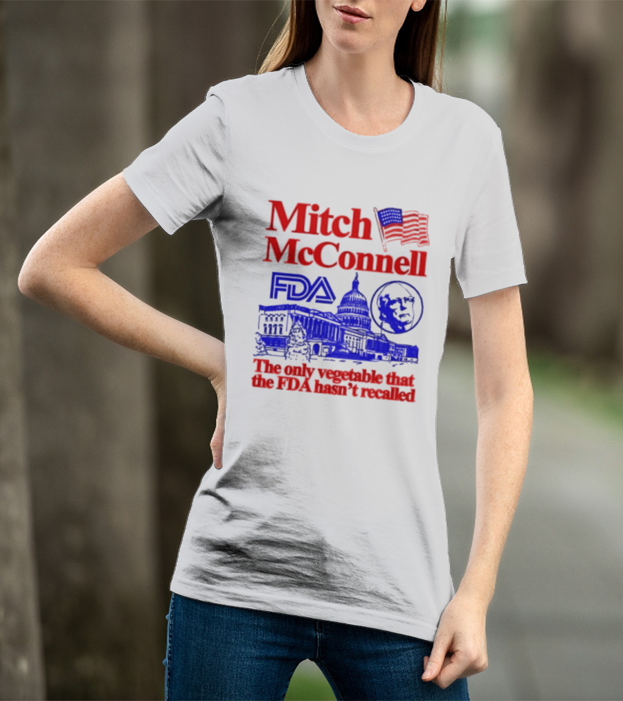 Mitch McConnell FDA Capitol Building USA Flag Vegetable Recall T-Shirt