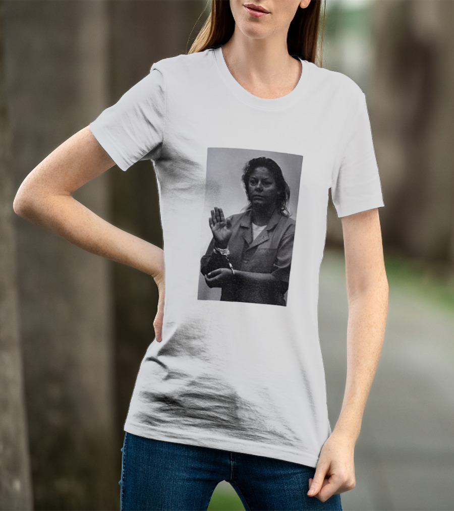 Aileen Wuornos True Crime Handcuffed Raised Hand Political Image T-Shirt