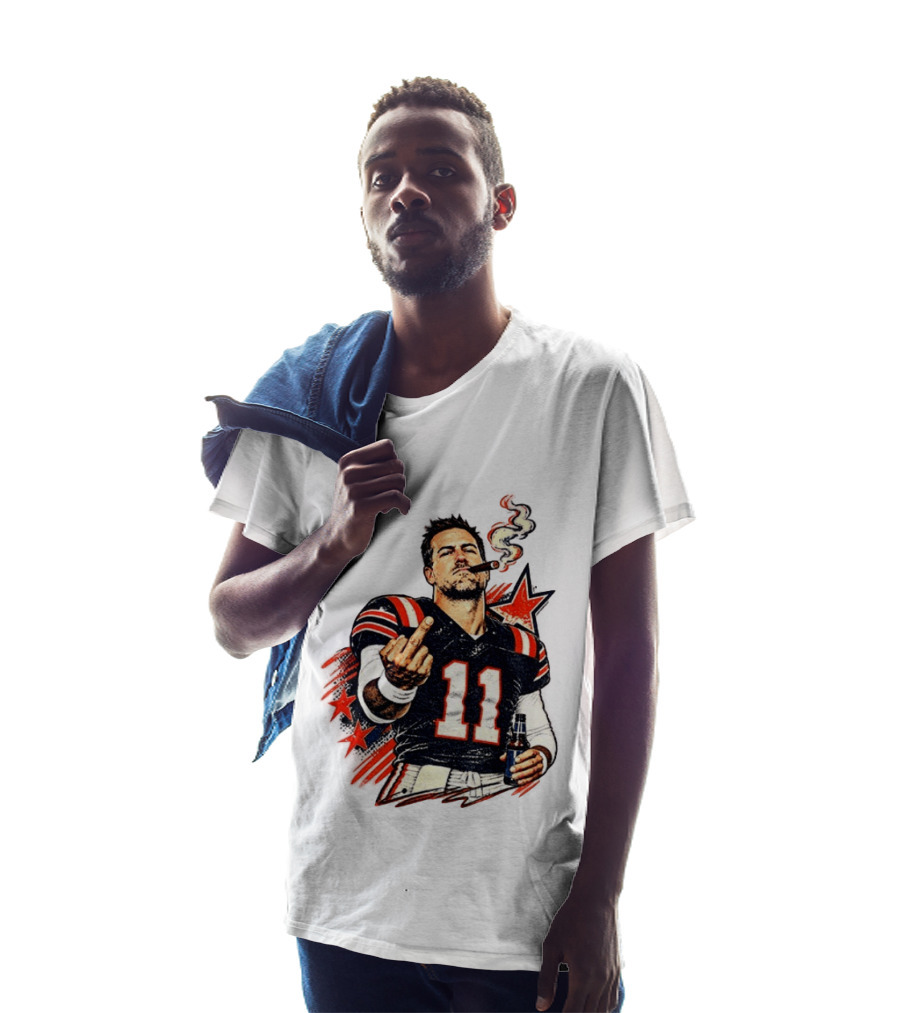 Case Keenum 11 Smoking Cigar Middle Finger Gesture T-Shirt