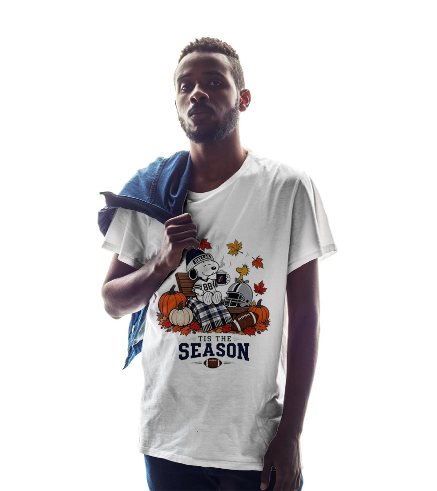 Dallas Cowboys Snoopy Woodstock Fall Football 'Tis The Season T-Shirt