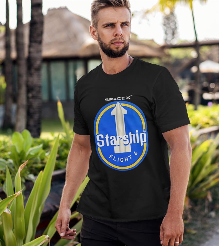 SpaceX Starship Flight 6 Mission Patch Emblem Space Exploration T-Shirt