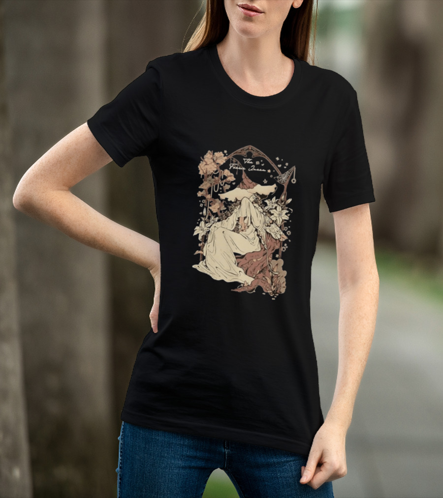 The Faerie Queen Woman With Wings Floral Arch Fantasy T-Shirt
