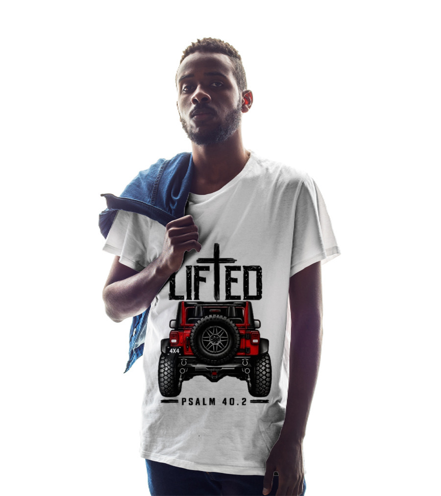 Lifted 4x4 Jeep Off Road Adventure Psalm 40:2 T-Shirt