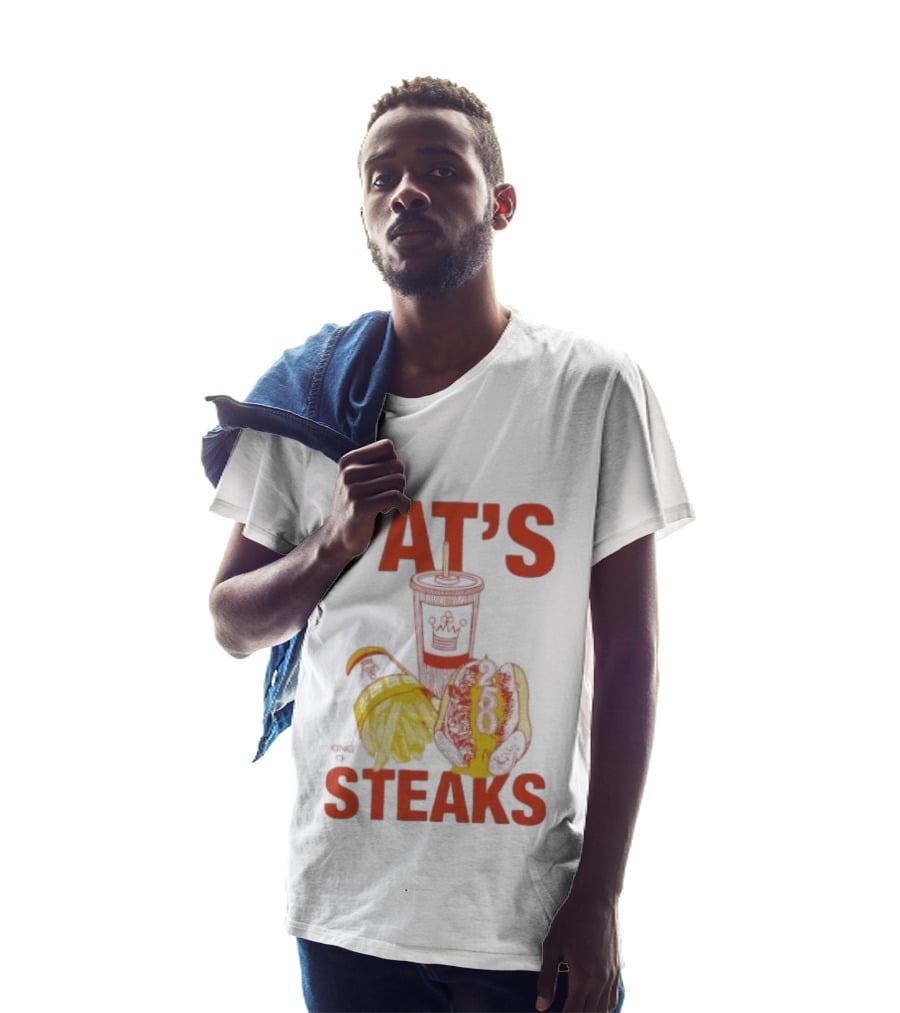 Pat's King Of Steaks 250 Cheesesteak Philadelphia Iconic Sandwich And Drink T-Shirt