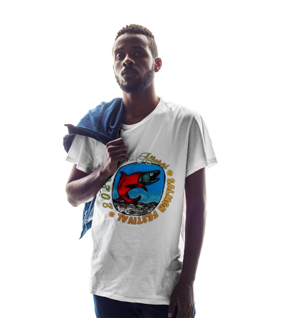 Port Alberni 2026 Salmon Festival Vibrant Red Fish Jumping T-Shirt