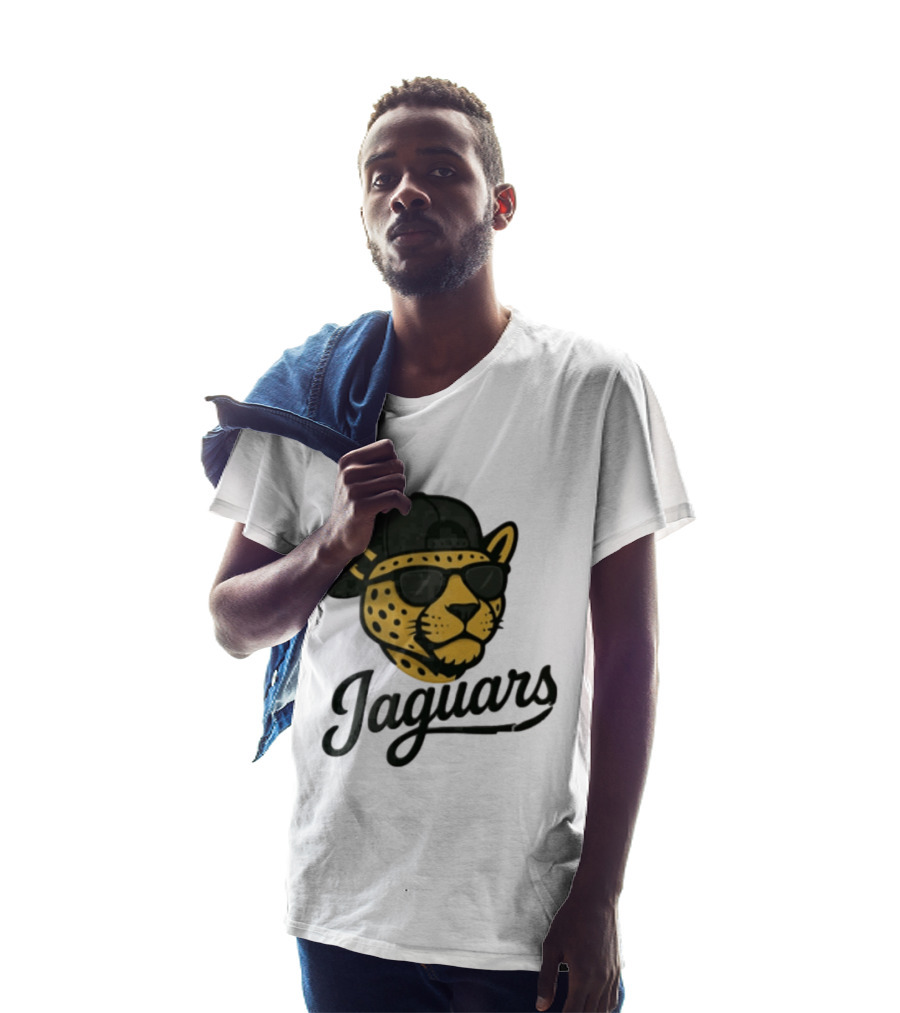 Jacksonville Jaguars Cool Jaguar With Cap And Sunglasses T-Shirt