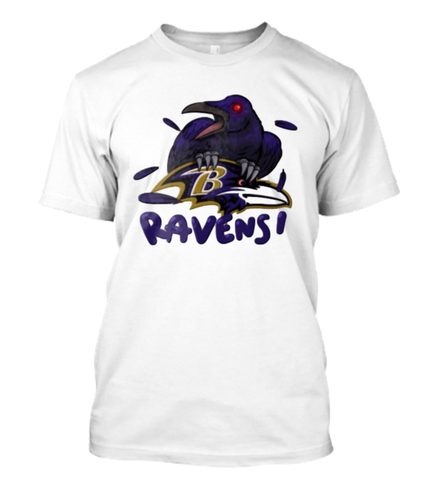 Baltimore Ravens Raven Bird Perched On Iconic Logo Ravens T-Shirt