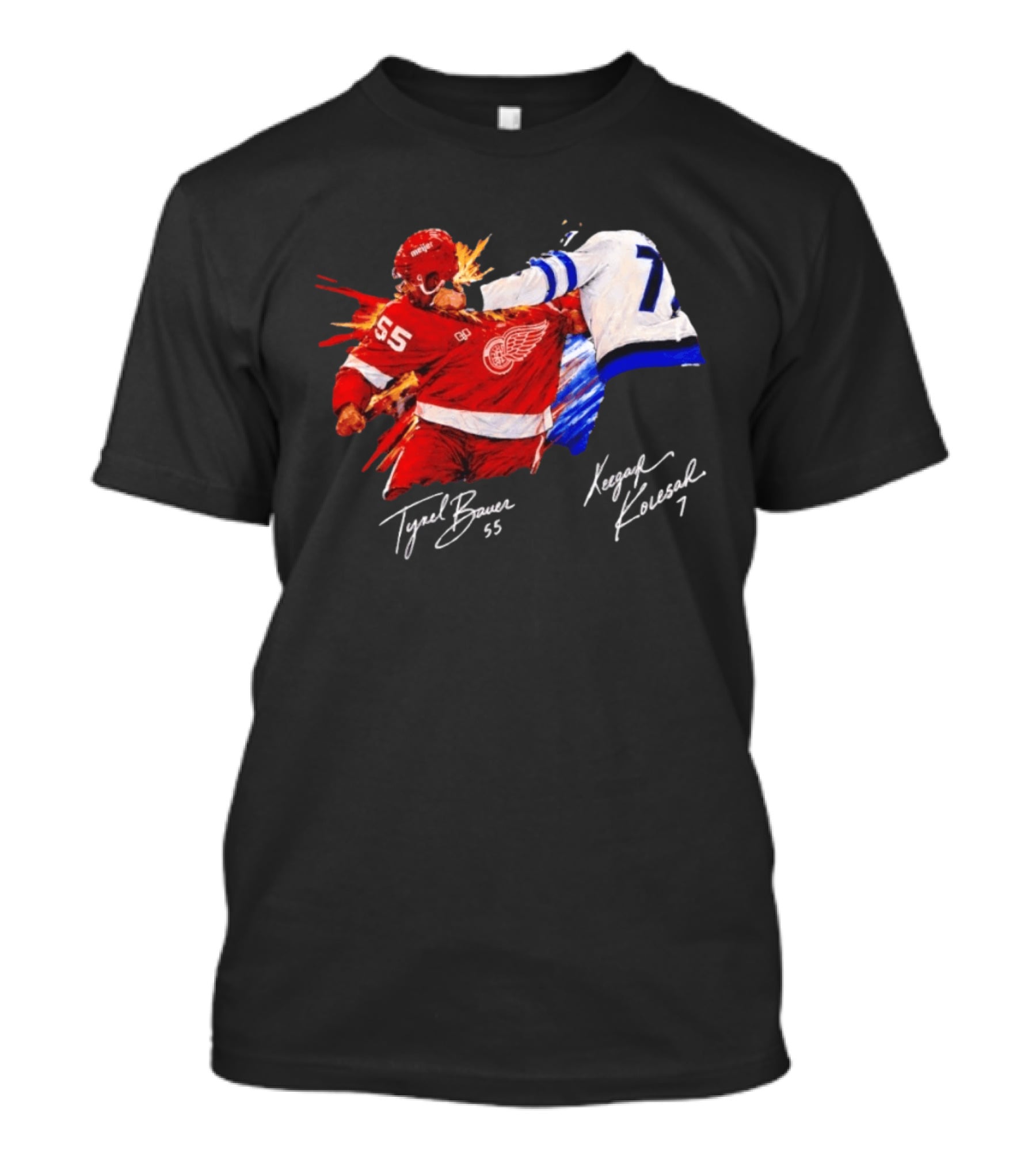 Tyrel Bauer 55 Vs Keegan Kolesar 7 Hockey Clash T-Shirt