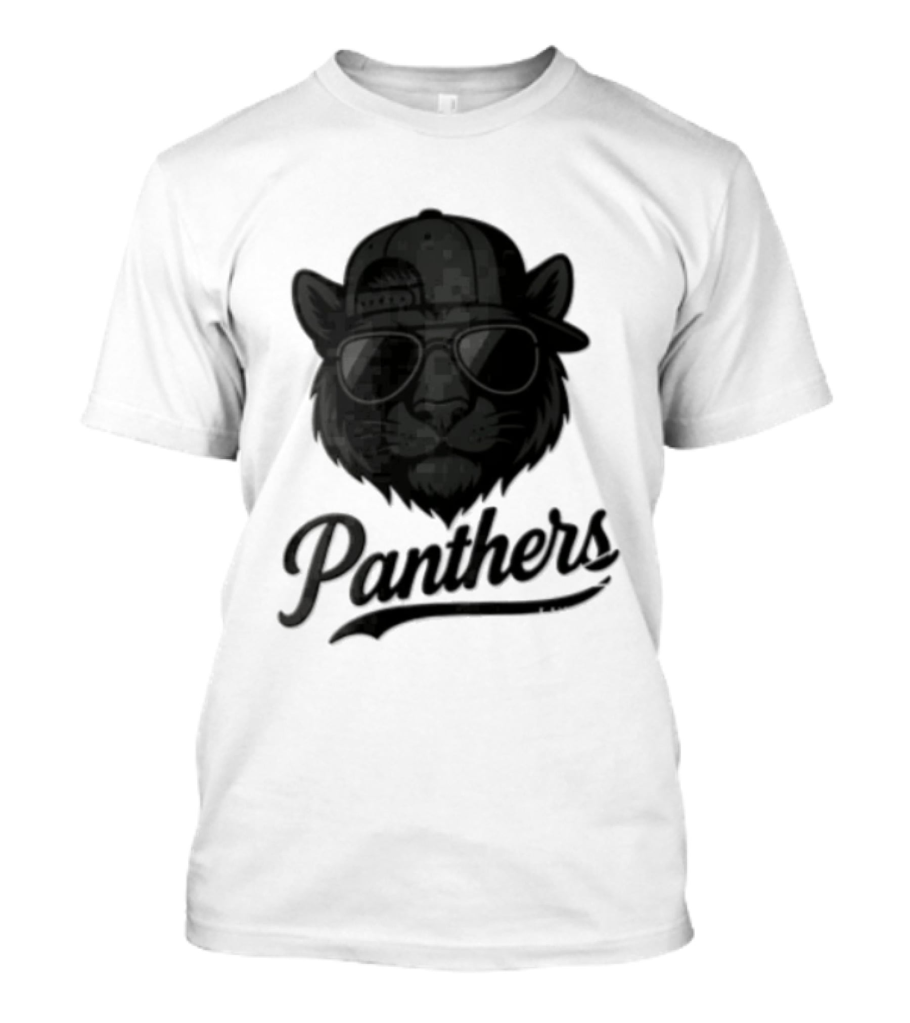 Panthers Cool Cat In Sunglasses And Baseball Cap T-Shirt