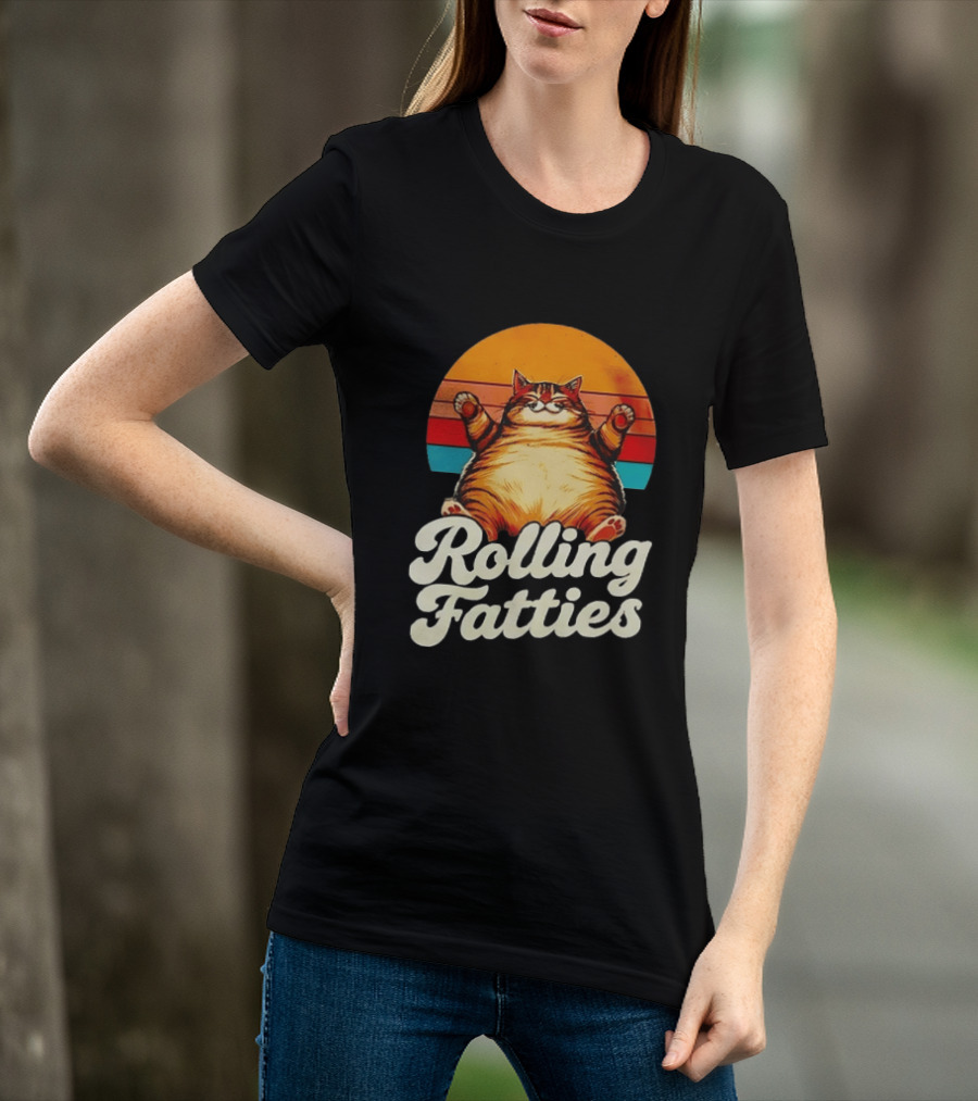 Rolling Fatties Vintage Sunset Cat T-Shirt