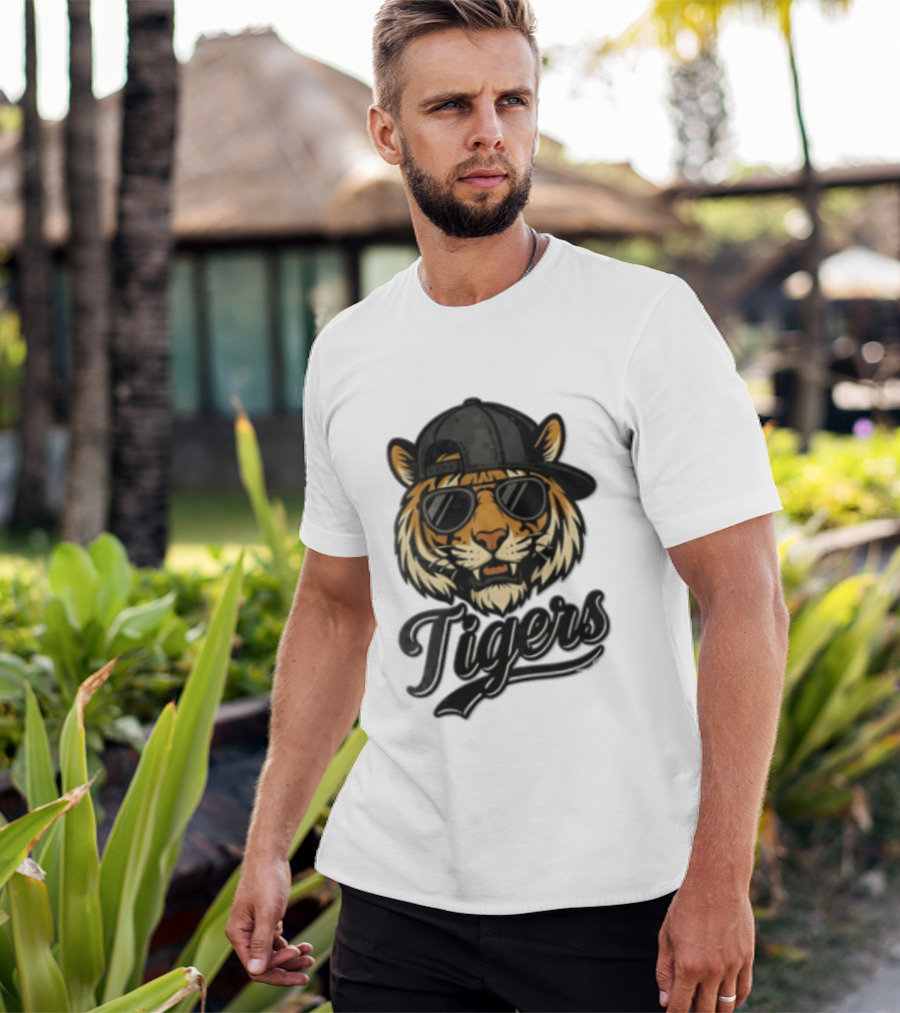 Tiger Sunglasses Baseball Cap Cool Cat T-Shirt