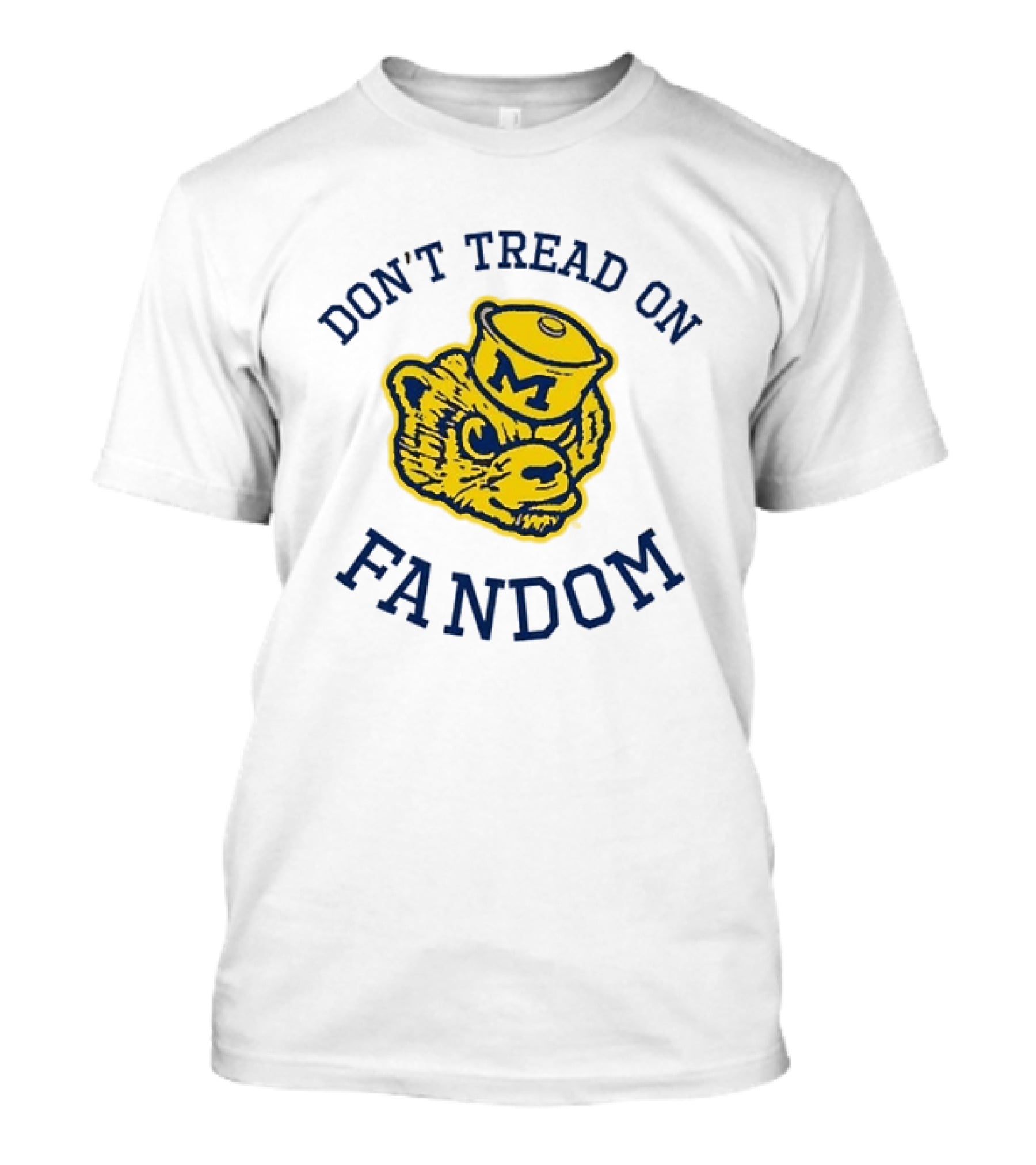 University Of Michigan NCAA Basketball Don't Tread On Fandom Yellow Wolverine M Hat T-Shirt