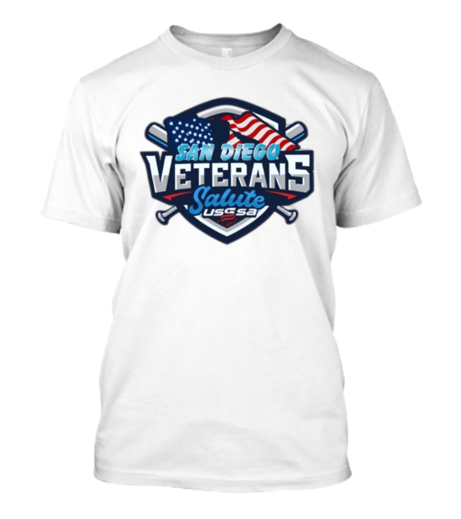 San Diego Veterans Salute USSSA Baseball Event American Flag T-Shirt