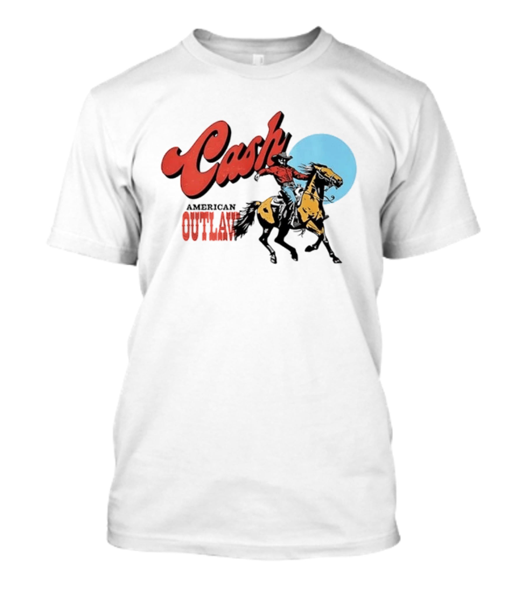 Cash American Outlaw Cowboy Riding Horse T-Shirt