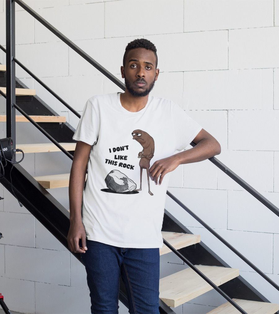 Marcus The Worm I Don't Like This Rock Grumpy Cartoon Expression T-Shirt