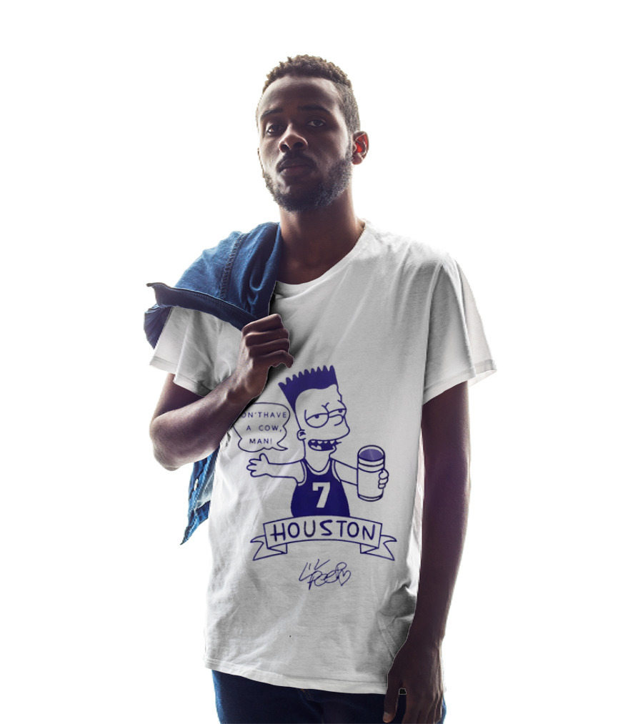 Bart Simpson Nike Houston 7 Don't Have A Cow Man Lil Peep T-Shirt