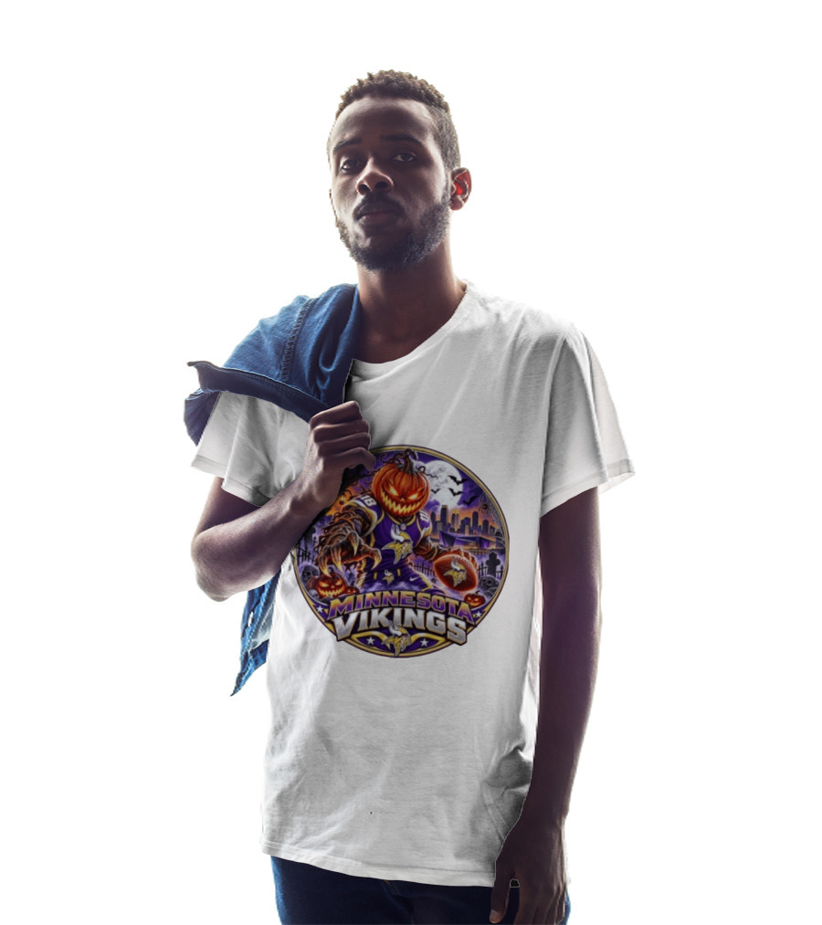 Minnesota Vikings Halloween Jack O' Lantern Football Spooky Night T-Shirt