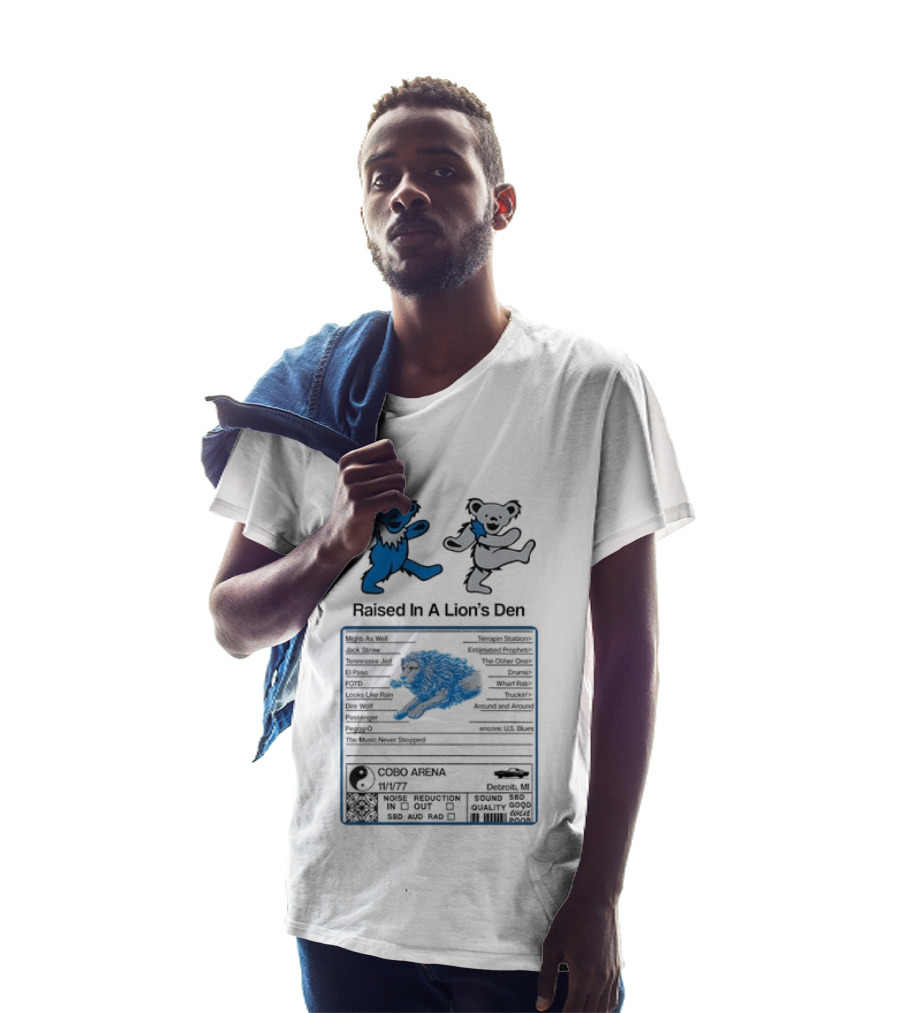 Grateful Dead Dancing Bears Raised In A Lion's Den Psychedelic Nutrition Facts T-Shirt