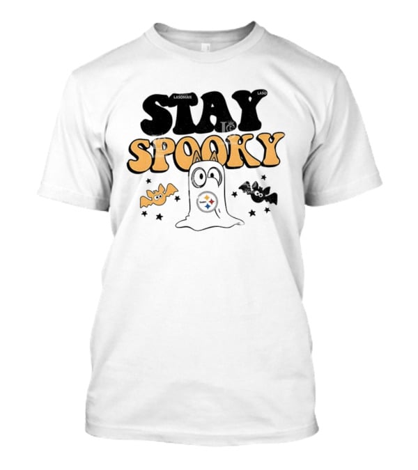 Pittsburgh Steelers Bluey Halloween Stay Spooky Ghost And Bats T-Shirt