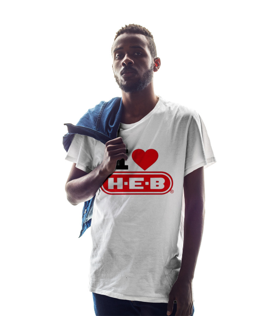 I Love H E B Texas Grocery Store Red Heart T-Shirt