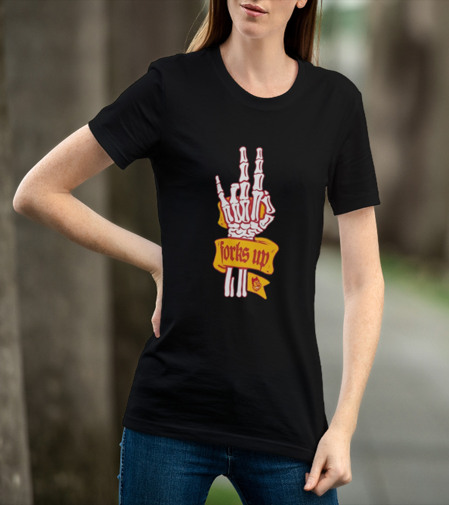 Arizona State Sun Devils Forks Up Skeleton Hand Fan Gear T-Shirt