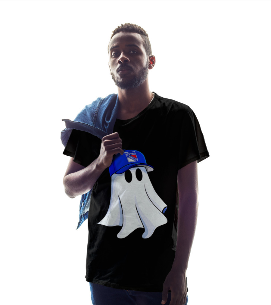 New York Rangers Ghost With Blue Cap Halloween T-Shirt