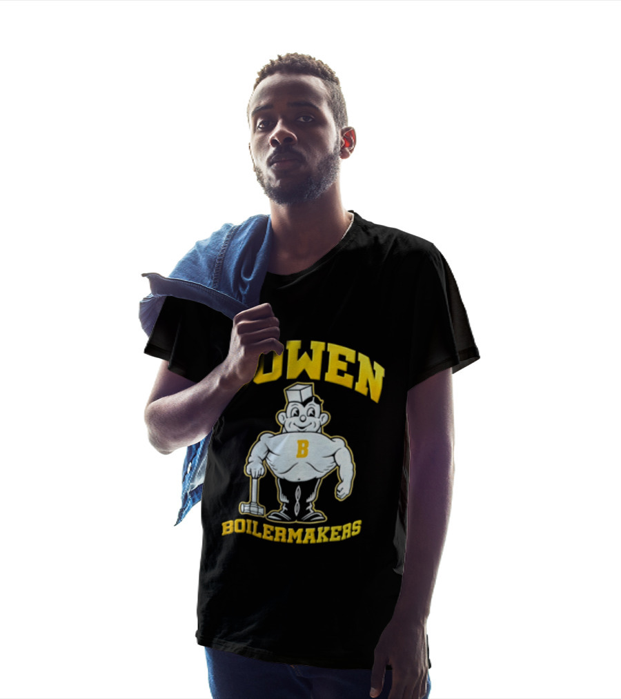 Bowen Purdue Boilermakers Muscular Cartoon T-Shirt