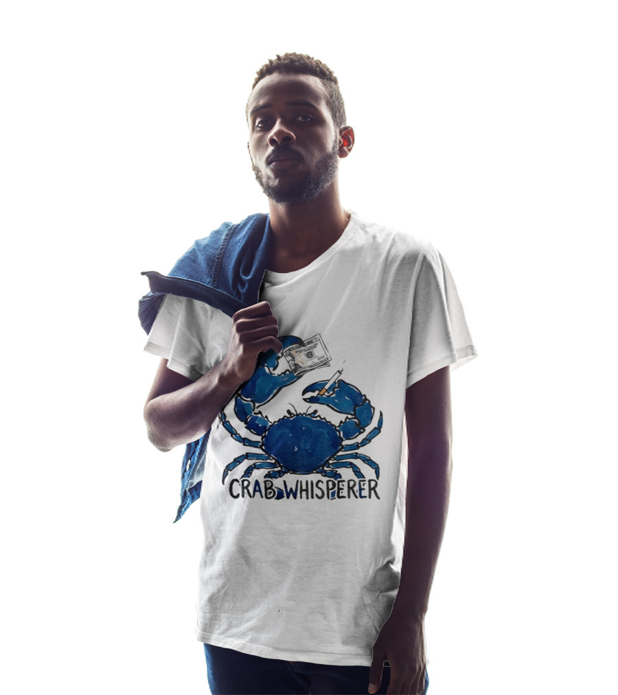 Crab Whisperer Blue Crab Holding Paintbrush Meme T-Shirt