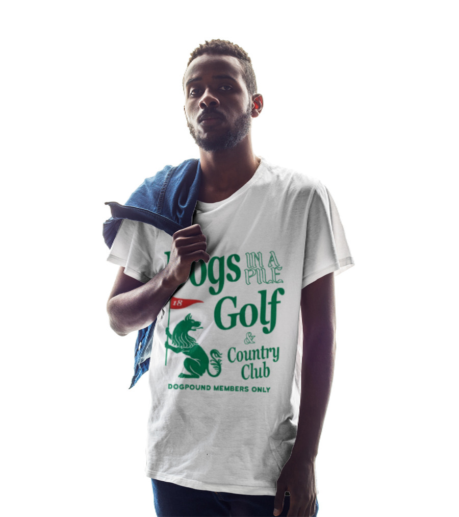 Dogs In A Pile Golf And Country Club Doghouse Wherever Cozy T-Shirt