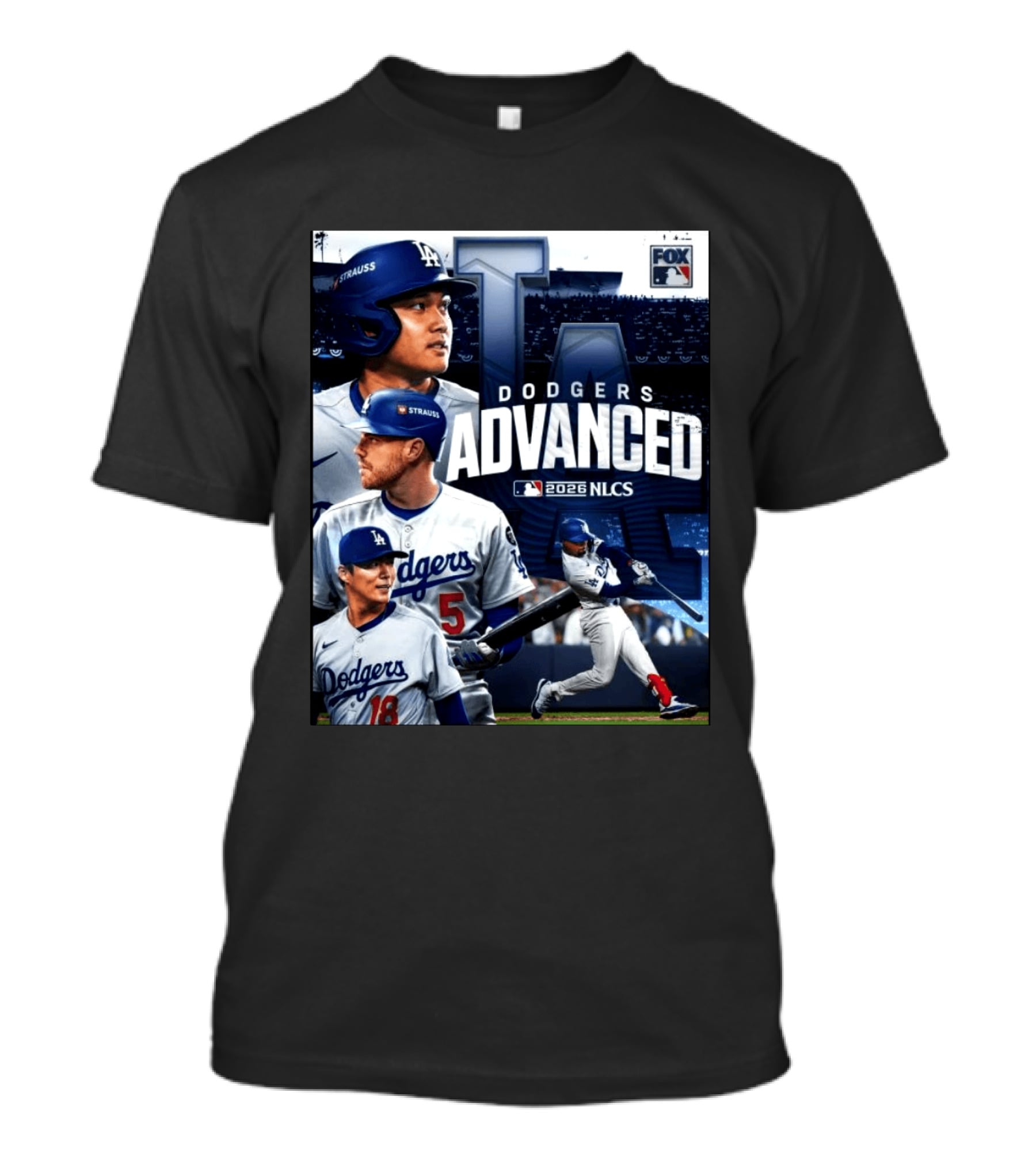 Dodgers Advanced To 2026 NLCS With Fox MLB Coverage T-Shirt