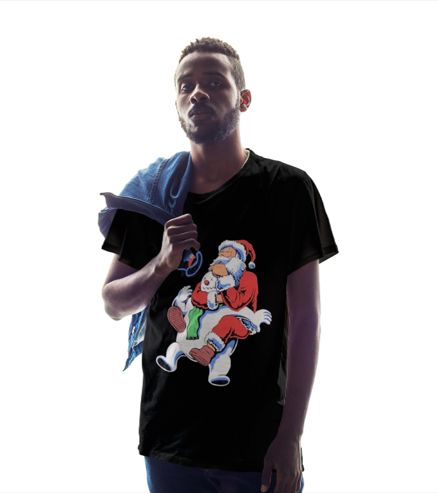 Jiu Jitsu Santa Rear Naked Choke Snowman Christmas T-Shirt