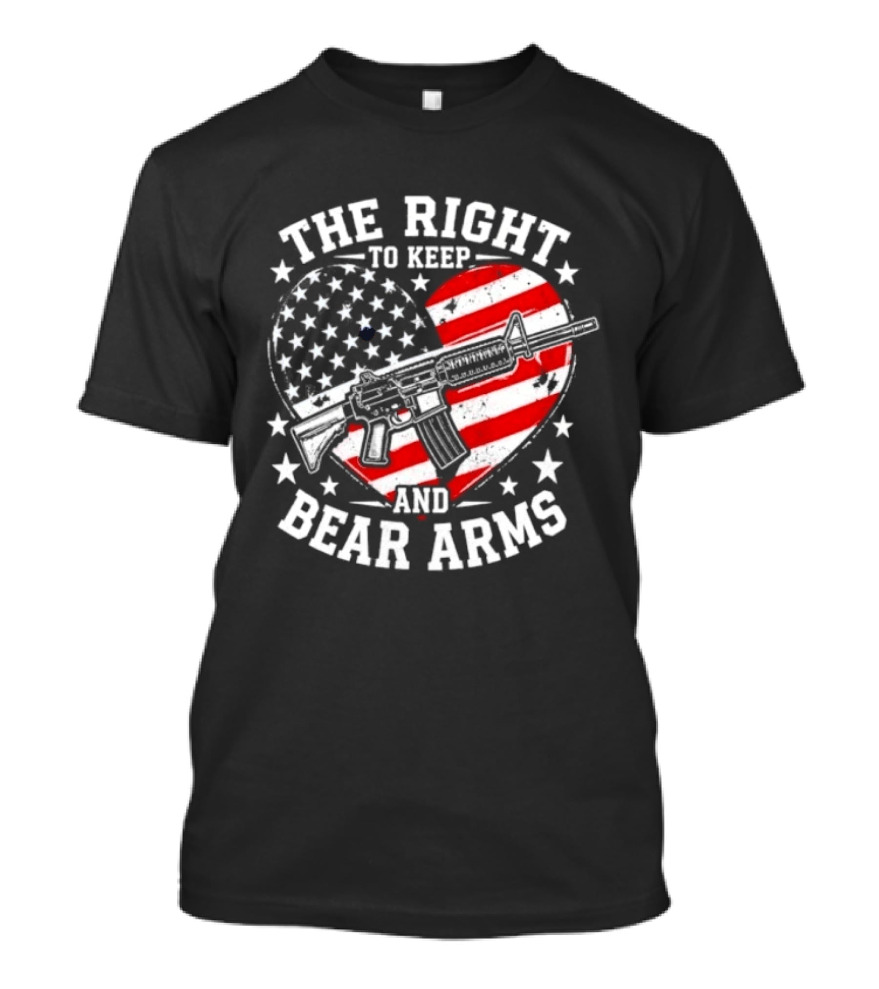 The Right To Keep And Bear Arms Heart Flag Rifle Stars T-Shirt